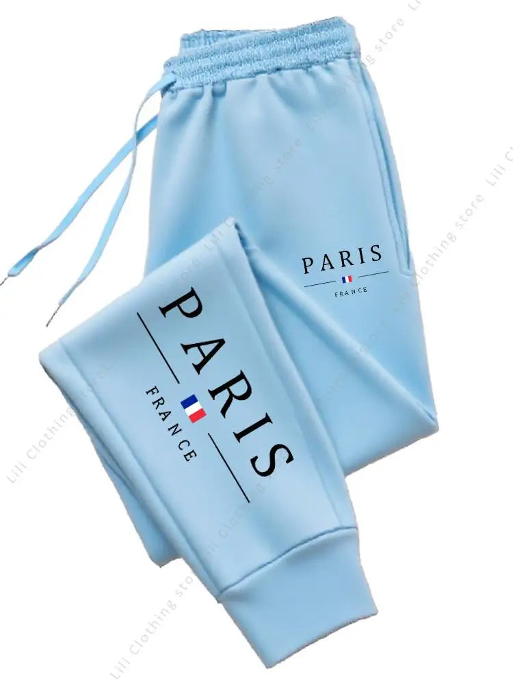 PARIS Fleece Women Jogger Pants – High Waist Casual Sports Sweatpants | Warm Autumn Winter Streetwear