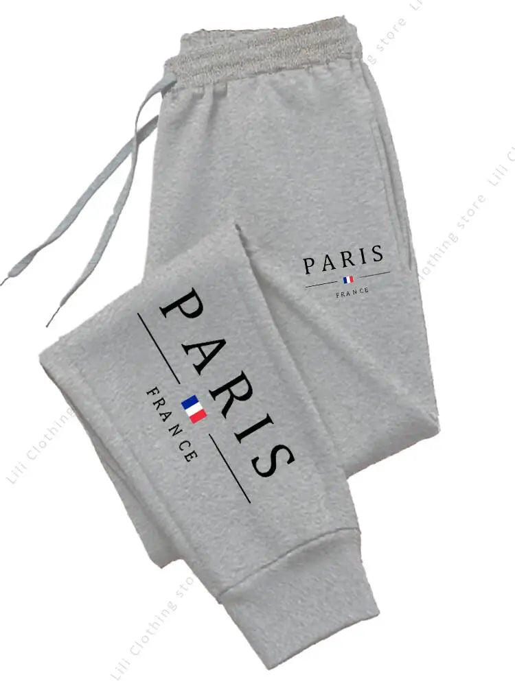 PARIS Fleece Women Jogger Pants – High Waist Casual Sports Sweatpants | Warm Autumn Winter Streetwear