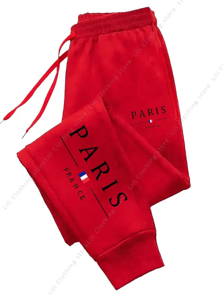 PARIS Fleece Women Jogger Pants – High Waist Casual Sports Sweatpants | Warm Autumn Winter Streetwear