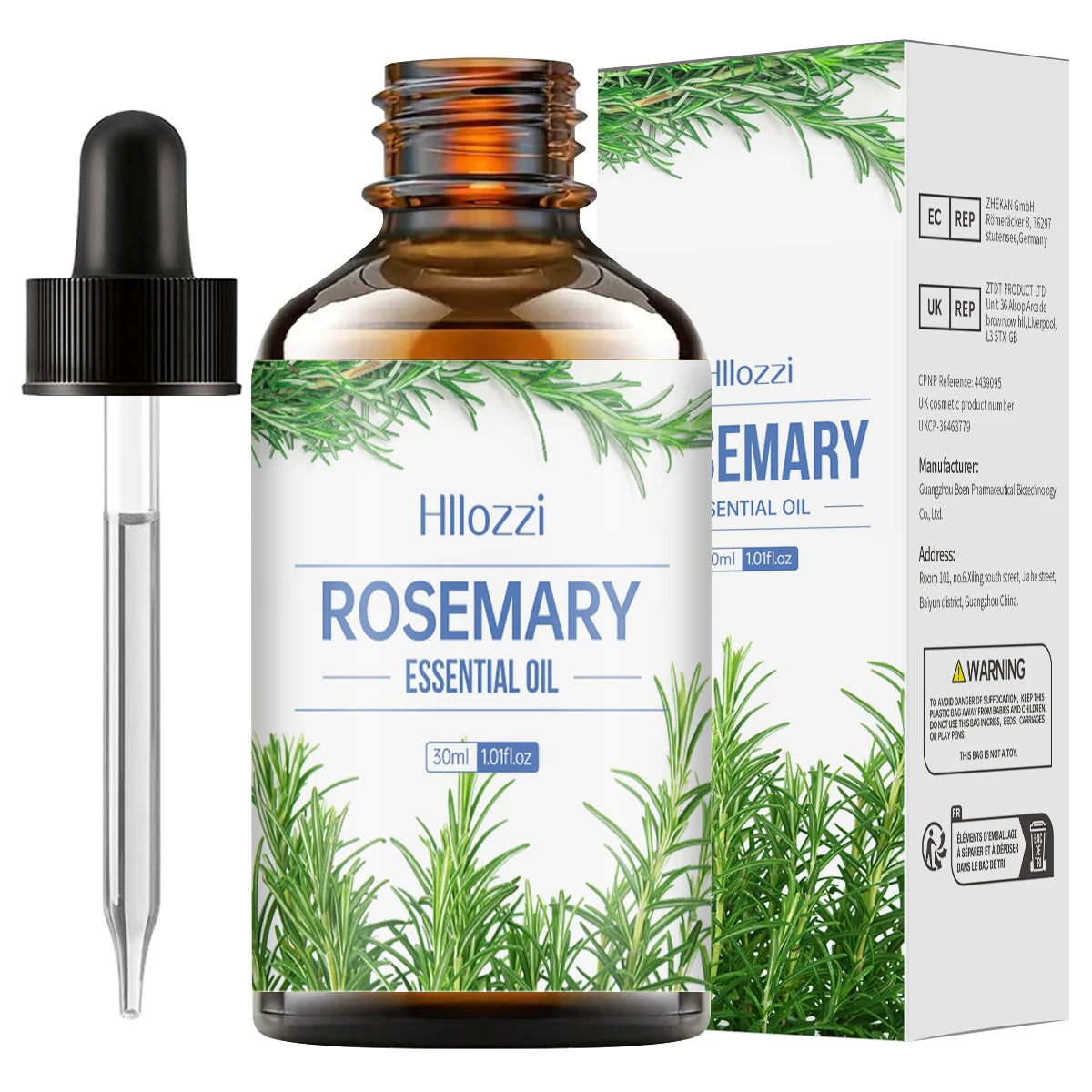 Huile Essentielle de Romarin 10ML – Stimule la Pousse des Cheveux & Renforce le Cuir Chevelu