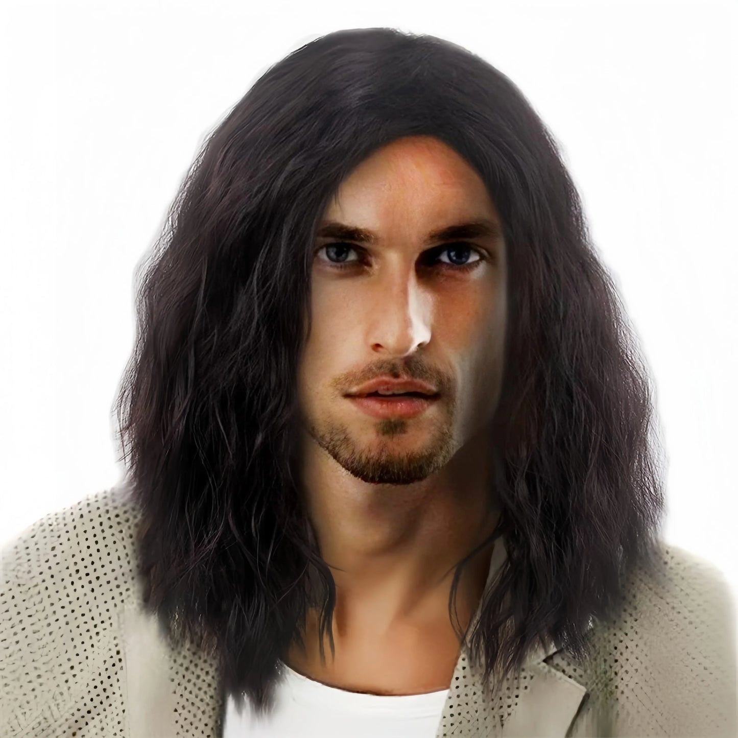 Perruque Homme Cheveux Longs Bouclés – Look Fashion Naturel & Volume Instantané