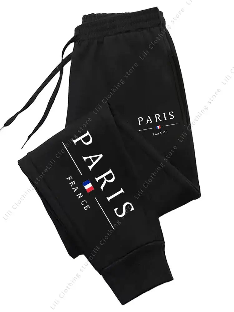 PARIS Fleece Women Jogger Pants – High Waist Casual Sports Sweatpants | Warm Autumn Winter Streetwear