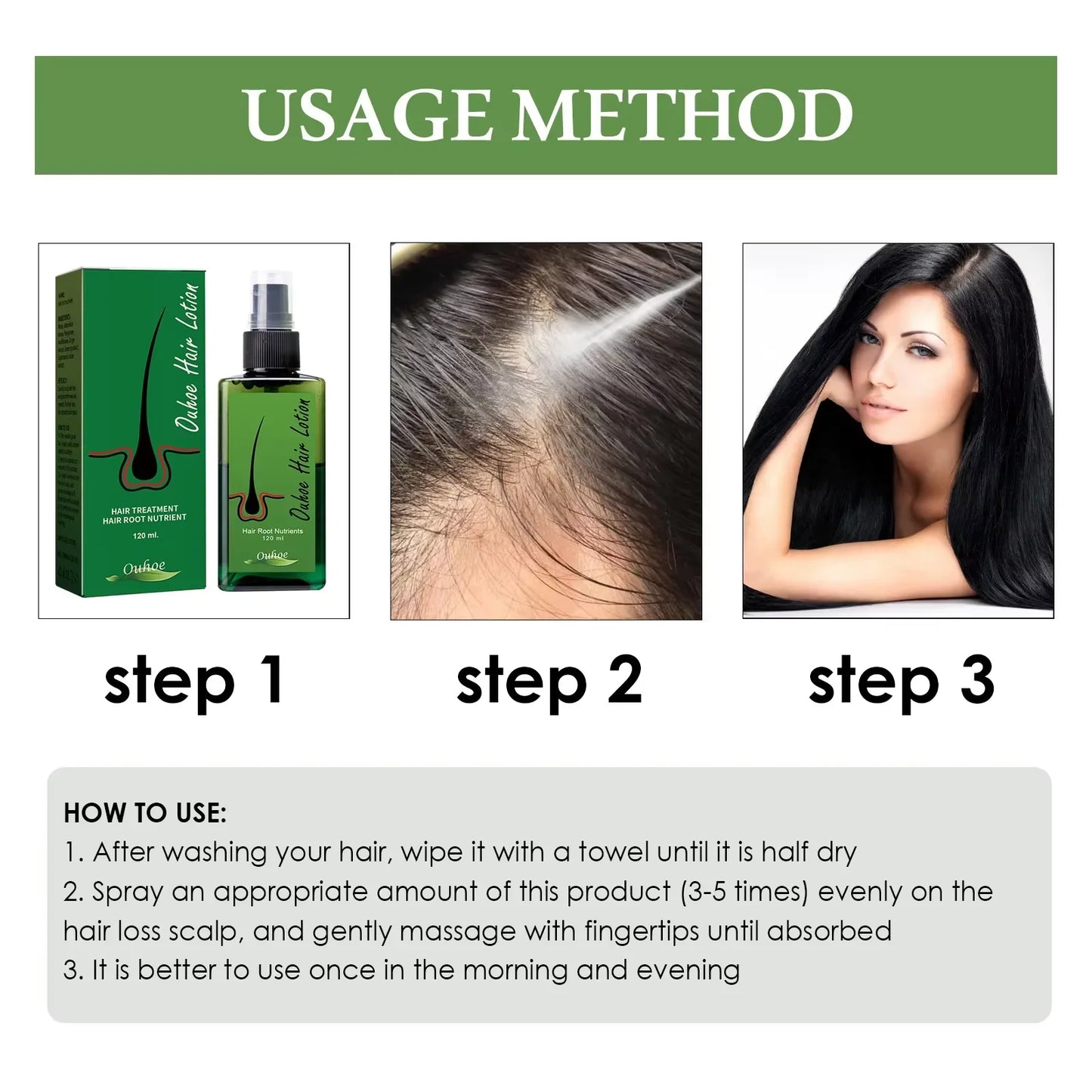 Spray Pousse Cheveux Anti-Chute – Sérum Réparateur Racines & Volume Naturel