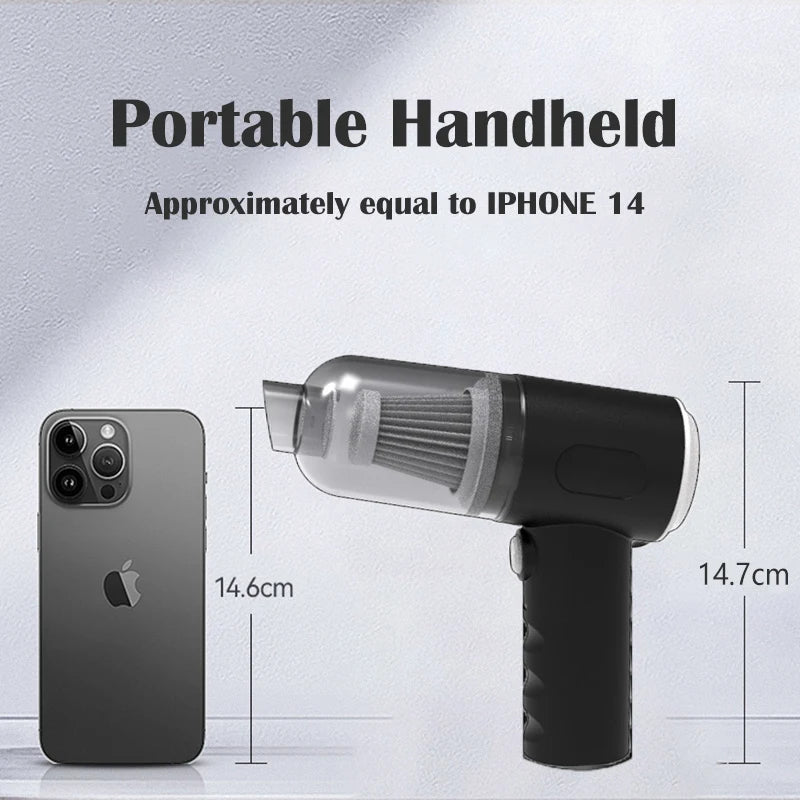9000Pa Wireless Handheld Car Vacuum Cleaner – USB Rechargeable Wet & Dry Portable Vacuum
