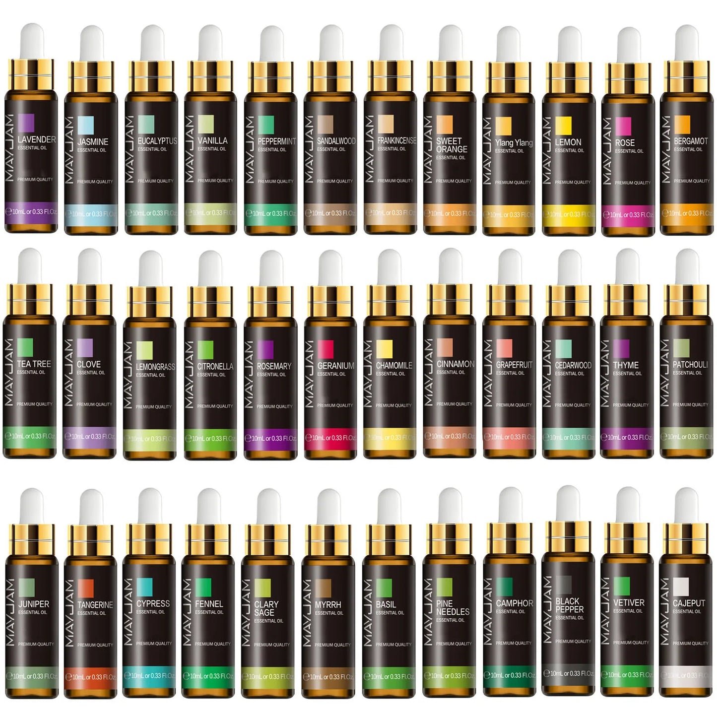Pure Plant Essential Oil 10ml – Natural Aromatherapy Oils for Diffuser & Humidifier | Relaxing Fragrance Oils (Mint, Lavender, Tea Tree, Rose, Vanilla, Sandalwood, Jasmine)
