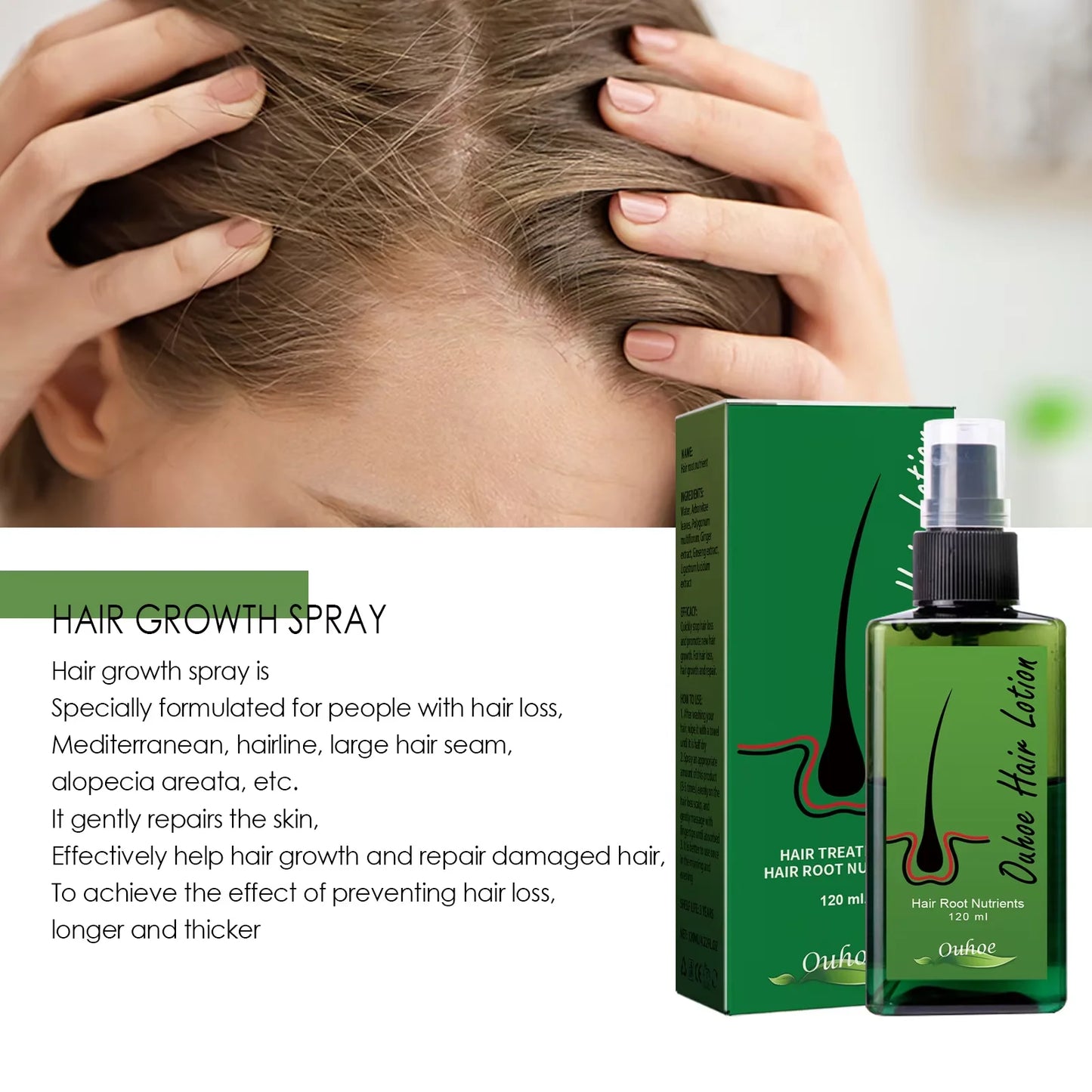 Spray Pousse Cheveux Anti-Chute – Sérum Réparateur Racines & Volume Naturel